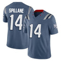 NE.Patriots #14 Robert Spillane Player Blue Limited Rivalries Collection Home Game Jdoa Stitched Jerseys