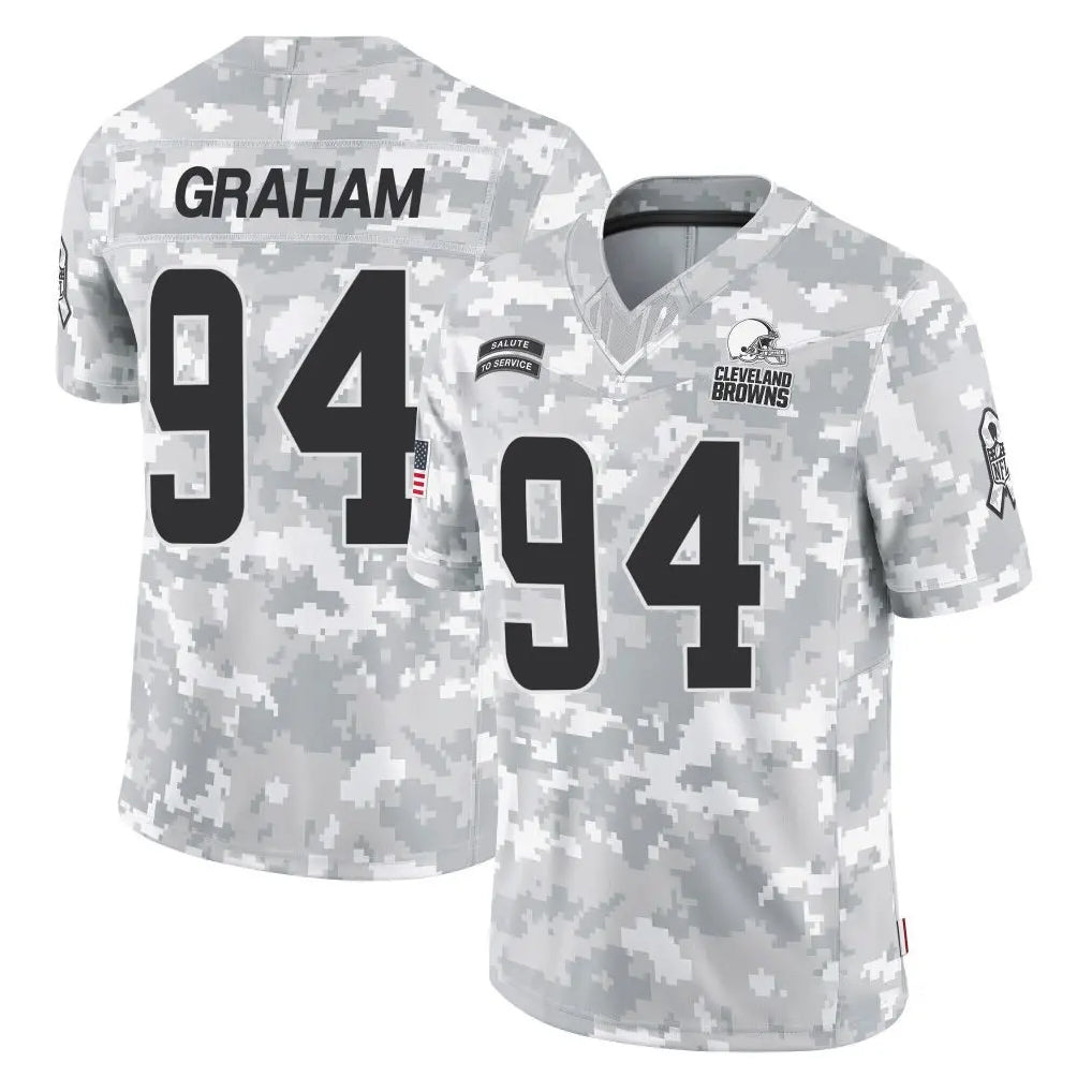 C.Browns #94 Mason Graham Player Arctic Camo Salute to Service Limited Home Game Jdoa Stitched Jerseys