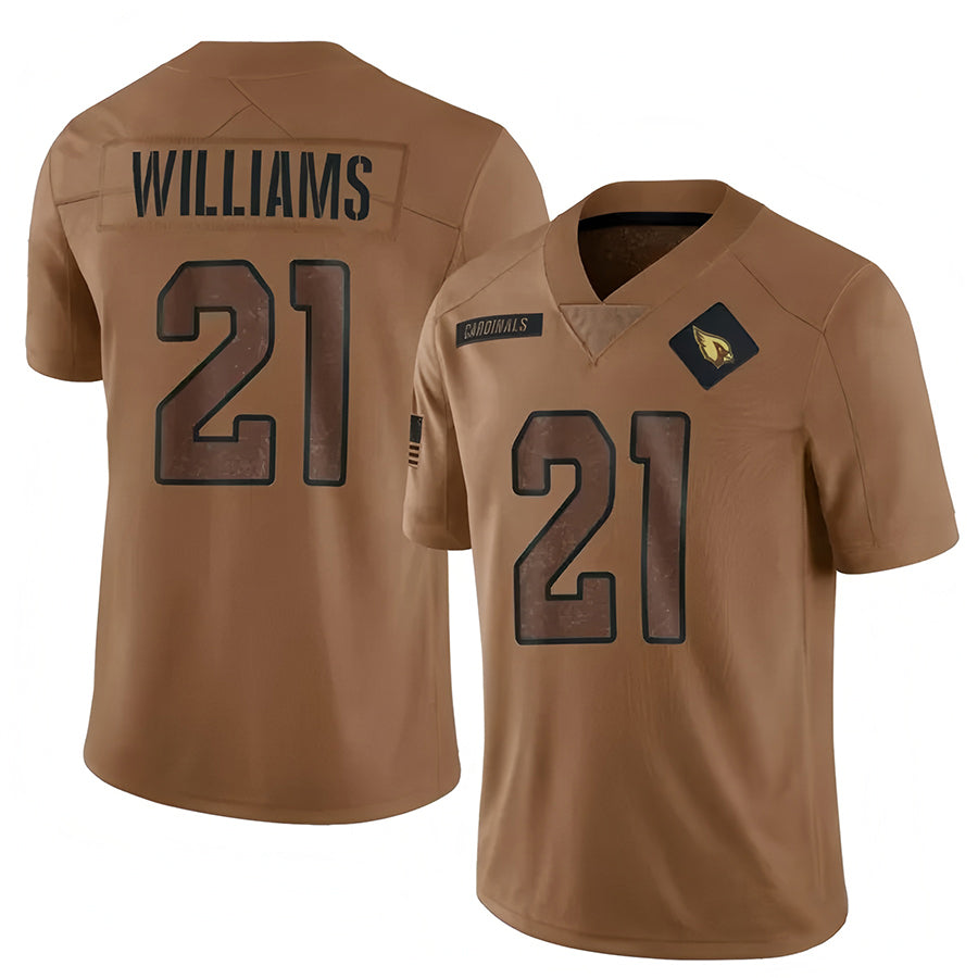 Jdoa A.Cardinals #21 Garrett Williams Player Brown Salute To Service Limited Stitched Jerseys