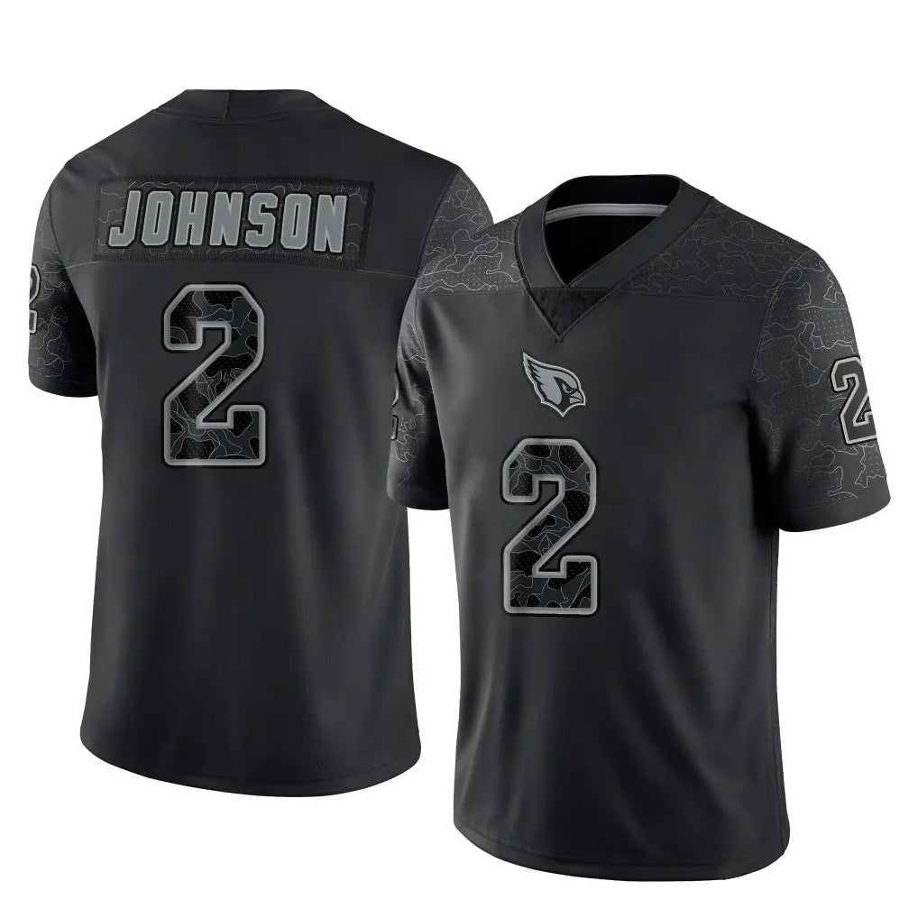 Jdoa A.Cardinals #2 Will Johnson Player Black RFLCTV Limited Home Game Stitched Jerseys