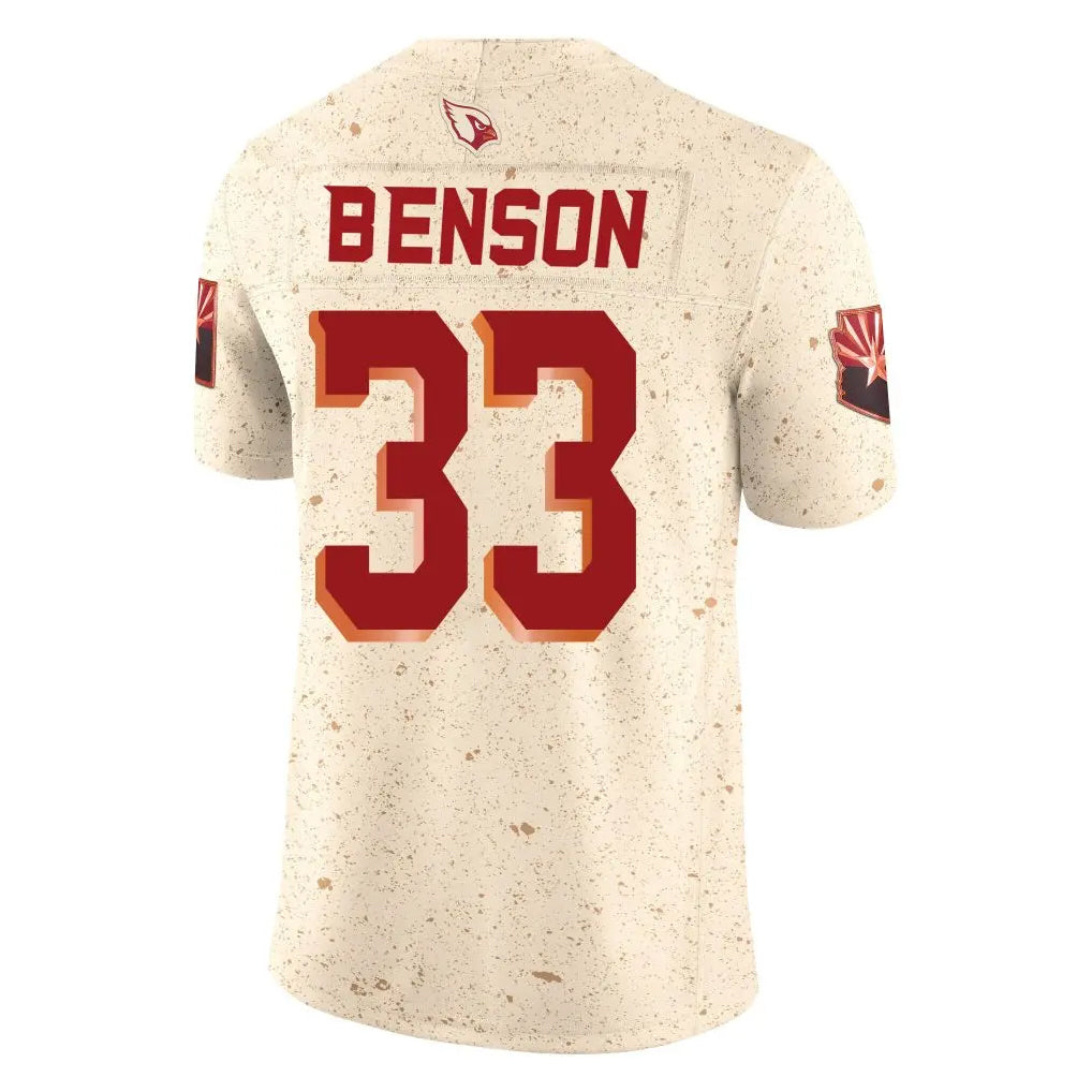 Jdoa A.Cardinals #33 Trey Benson Player Cream Rivalries Collection Vapor Limited Home Game Stitched Jerseys