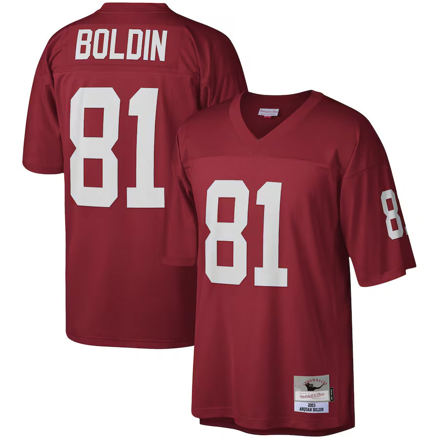 Jdoa A.Cardinals #81 Anquan Boldin Player Mitchell & Ness Cardinal Legacy Replica Stitched Jerseys