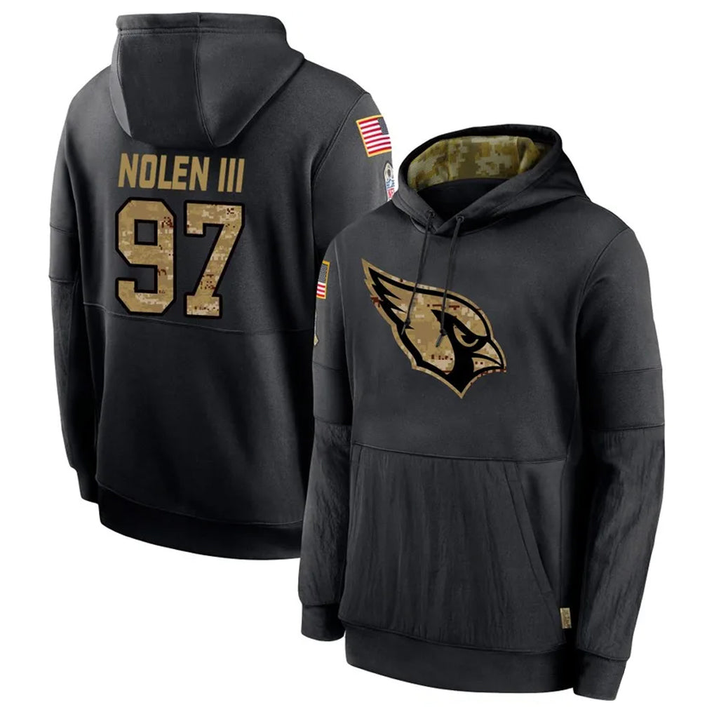 Jdoa A.Cardinals #97 Walter Nolen Player Black Salute to Service Limited Hoodies Stitched Jerseys