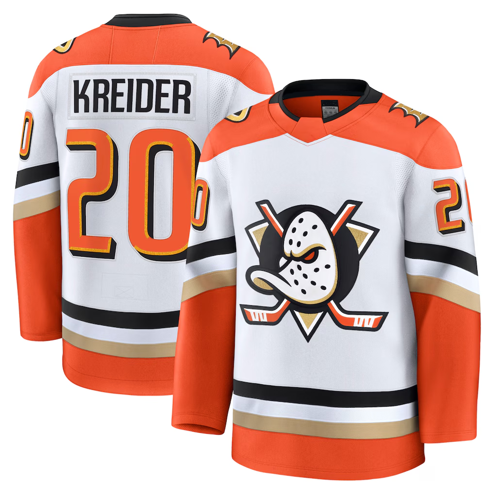 Jdoa A.Ducks #20 Chris Kreider White Away Premium Jerseys