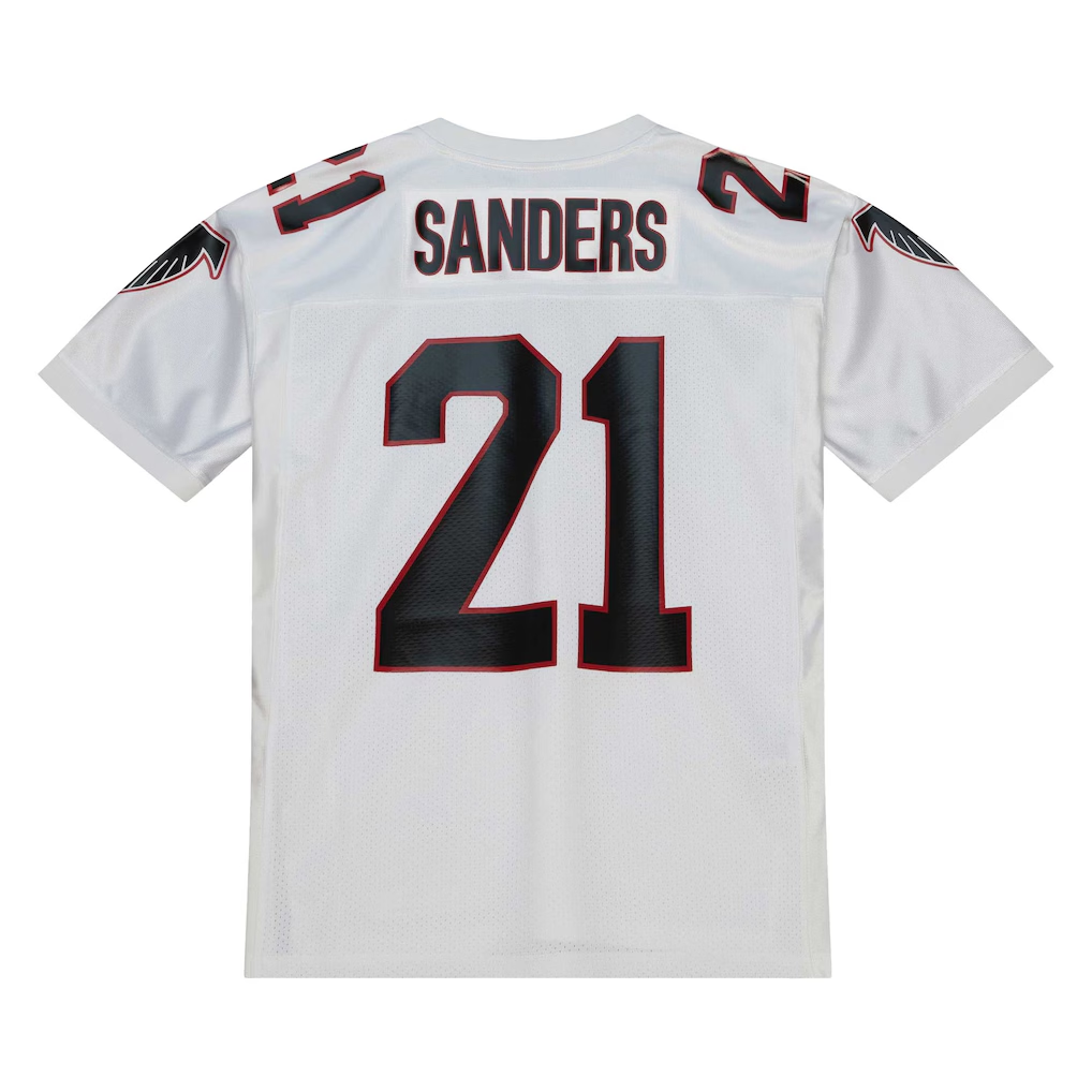 Jdoa A.Falcons 1991 #21 Deion Sanders Mitchell & Ness White Authentic Throwback Retired Player Stitched Puhic Jersey