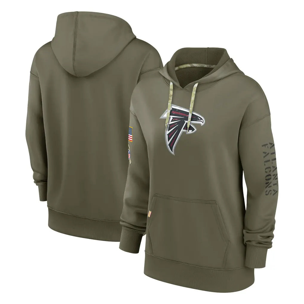 Jdoa A.Falcons Olive 2025 Salute to Service Pullover Hoodie Blank Player Stitched Jerseys