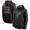 Jdoa A.Falcons #12 Avieon Terrell Player Black Salute to Service Limited Black Hoodie Stitched Jerseys