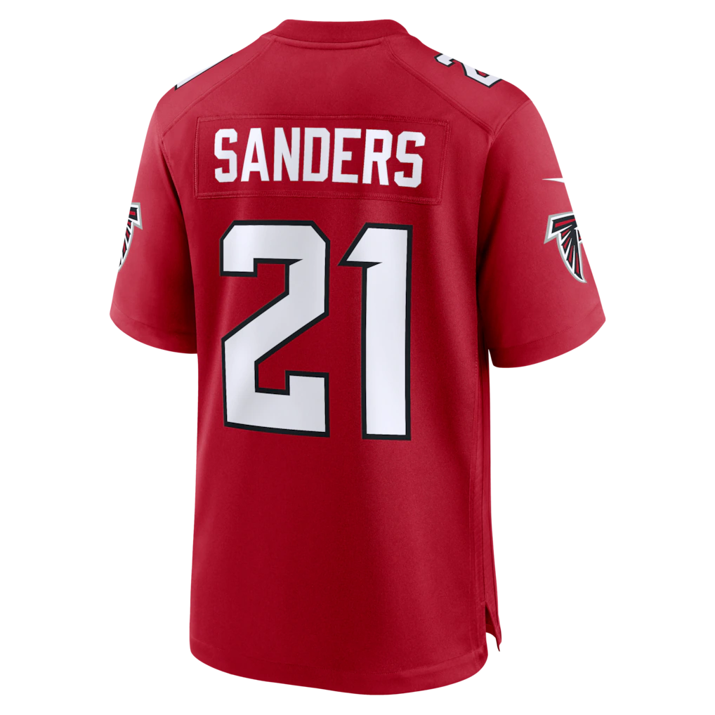 Jdoa A.Falcons #21 Deion Sanders Red Retired Player Game Stitched Jerseys