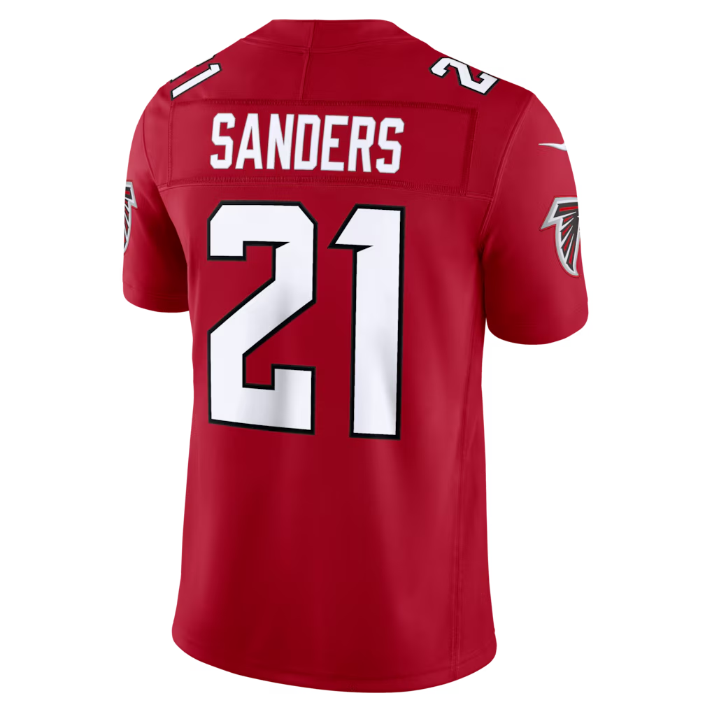 Jdoa A.Falcons #21 Deion Sanders Red Vapor F.U.S.E. Stitched Retired Limited Jerseys