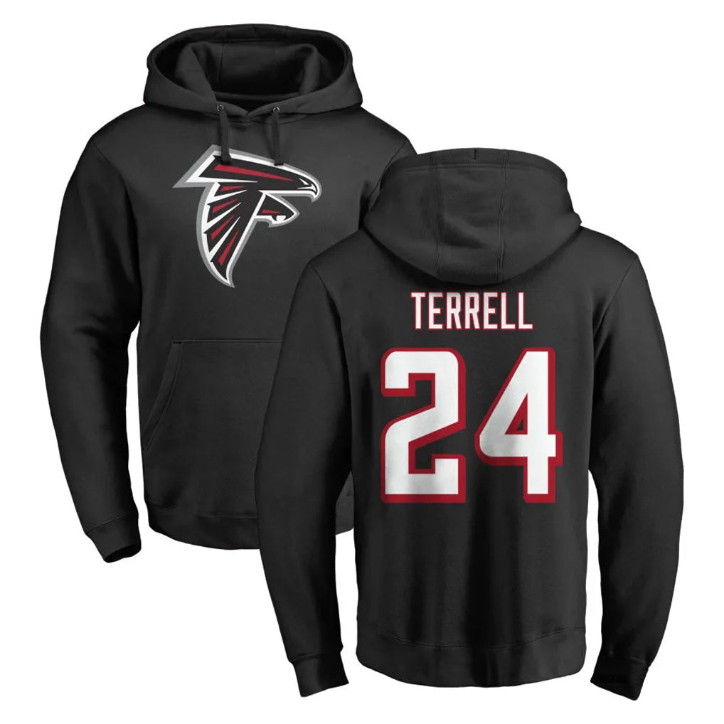 Jdoa A.Falcons #24 A.J. Terrell Jr. Player Black Salute to Service Hoodies Stitched Jerseys