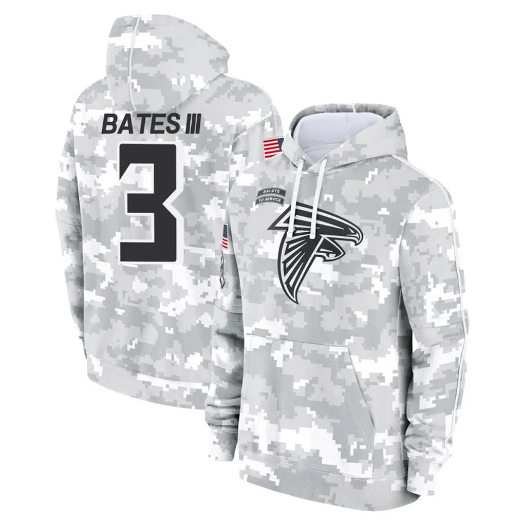 Jdoa A.Falcons #3 Jessie Bates III Player Camo Arctic Salute to Service Hoodies Limited Stitched Jerseys