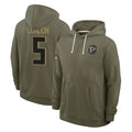 Jdoa A.Falcons #5 Drake London Player Olive 2025 Salute to Service Hoodies Stitched Jerseys