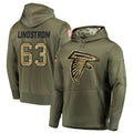 Jdoa A.Falcons #63 Chris Lindstrom Player Olive Salute to Service Club Fleece Hoodie Stitched Jerseys