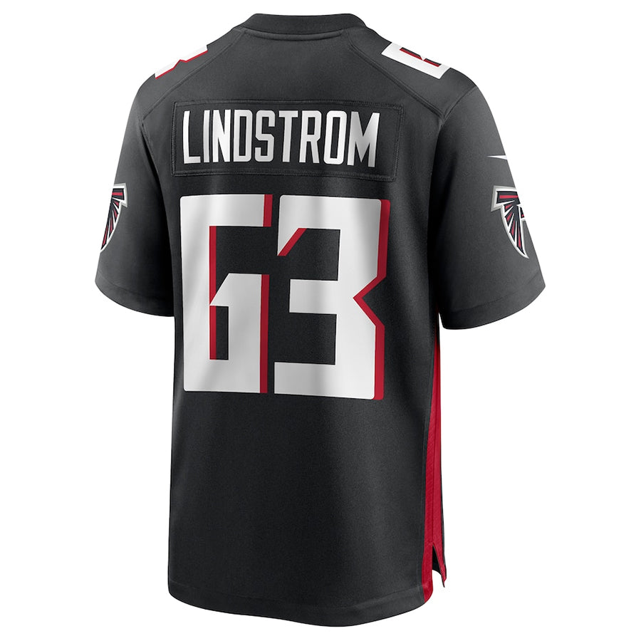 Jdoa A.Falcons #63 Chris Lindstrom Player Black Home Game Stitched Jerseys