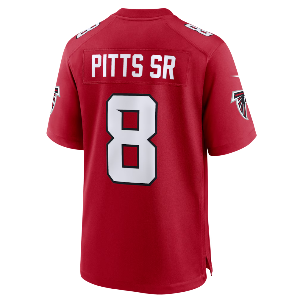 Jdoa A.Falcons #8 Kyle Pitts Sr. Red Game Stadium Jerseys