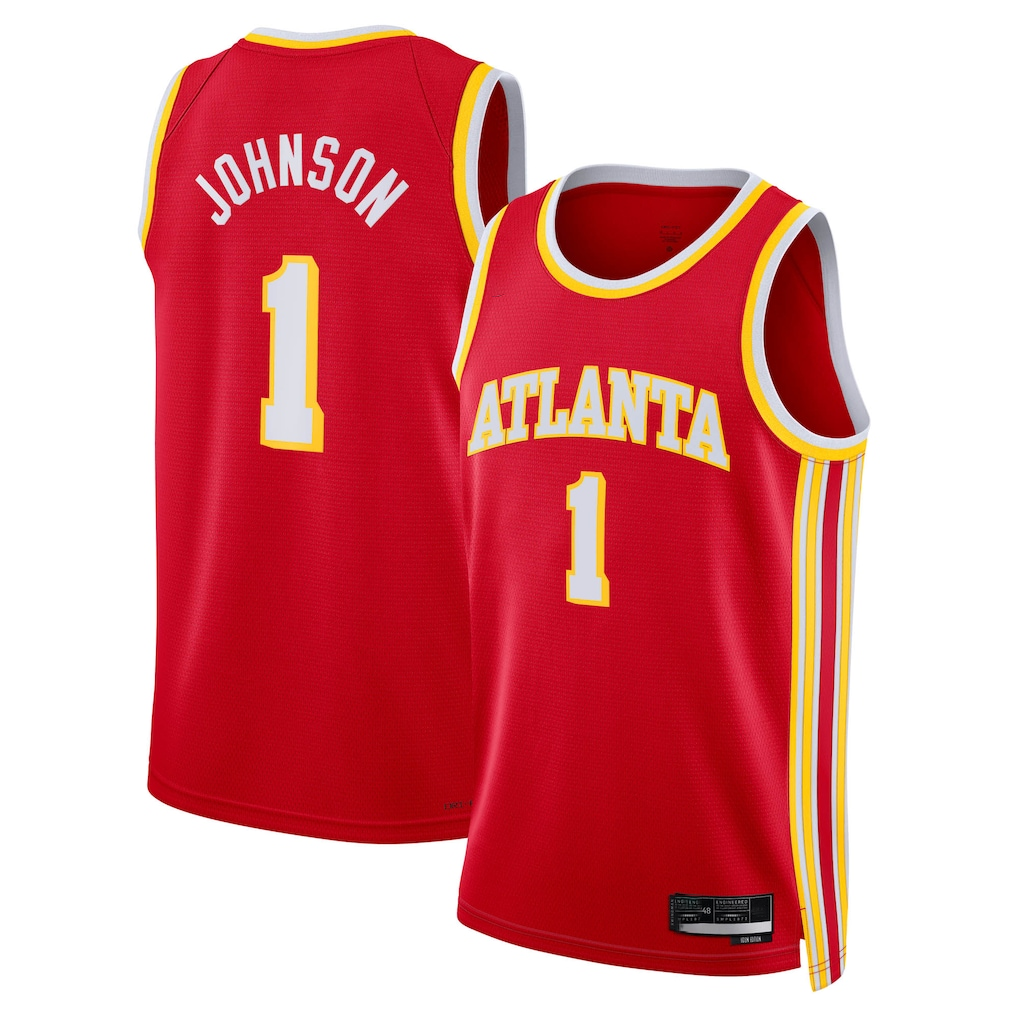 Xdoa A.Hawks #1 Jalen Johnson Red Fast Break Replica Jerseys - Icon Edition