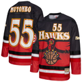 Xdoa A.Hawks #55 Dikembe Mutombo Mitchell & Ness Red Maxxed Out Fashion Hockey Jerseys