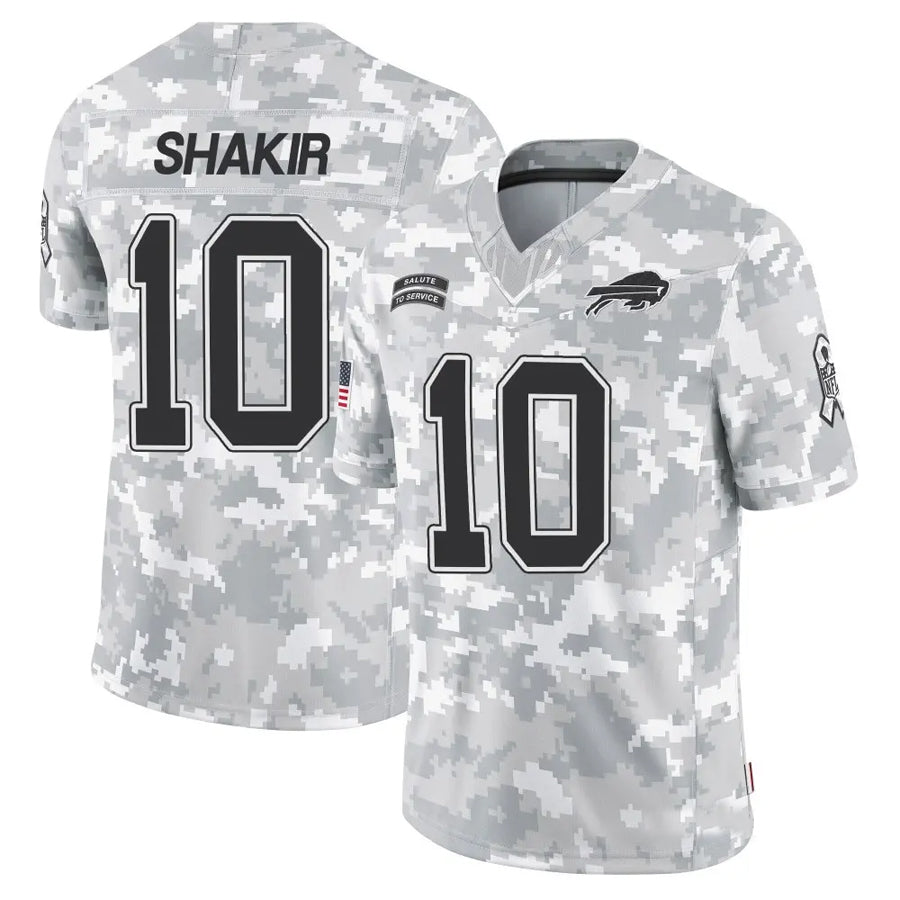 Jdoa B.Bills #10 Khalil Shakir Player Arctic Camo Salute to Service Limited  Stitched Jerseys