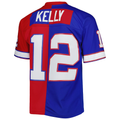 Jdoa B.Bills #12 Jim Kelly Mitchell & Ness RoyalRed 1990 Split Legacy Replica Jersey