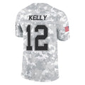 Jdoa B.Bills #12 Jim Kelly Player Arctic Camo Salute to Service Limited Stitched Jerseys