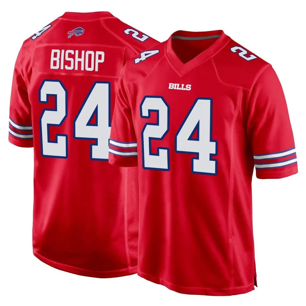 Jdoa B.Bills #24 Cole Bishop Player Red Home Game Stitched Jerseys