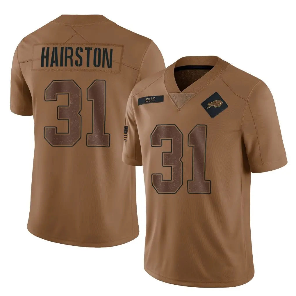 Jdoa B.Bills #31 Maxwell Hairston Player Brown Salute To Service Limited Stitched Jerseys