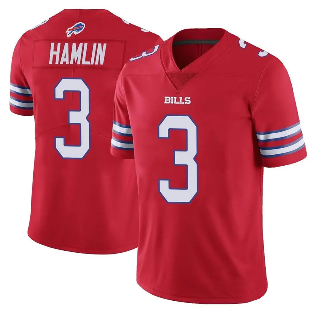 Jdoa B.Bills #3 Damar Hamlin Player Red Vapor Untouchable Limited Stitched Jerseys