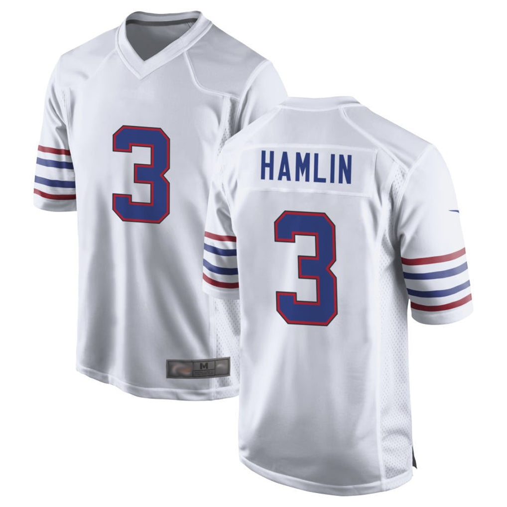 Jdoa B.Bills #3 Damar Hamlin Player White Alternate Game Stitched Jerseys