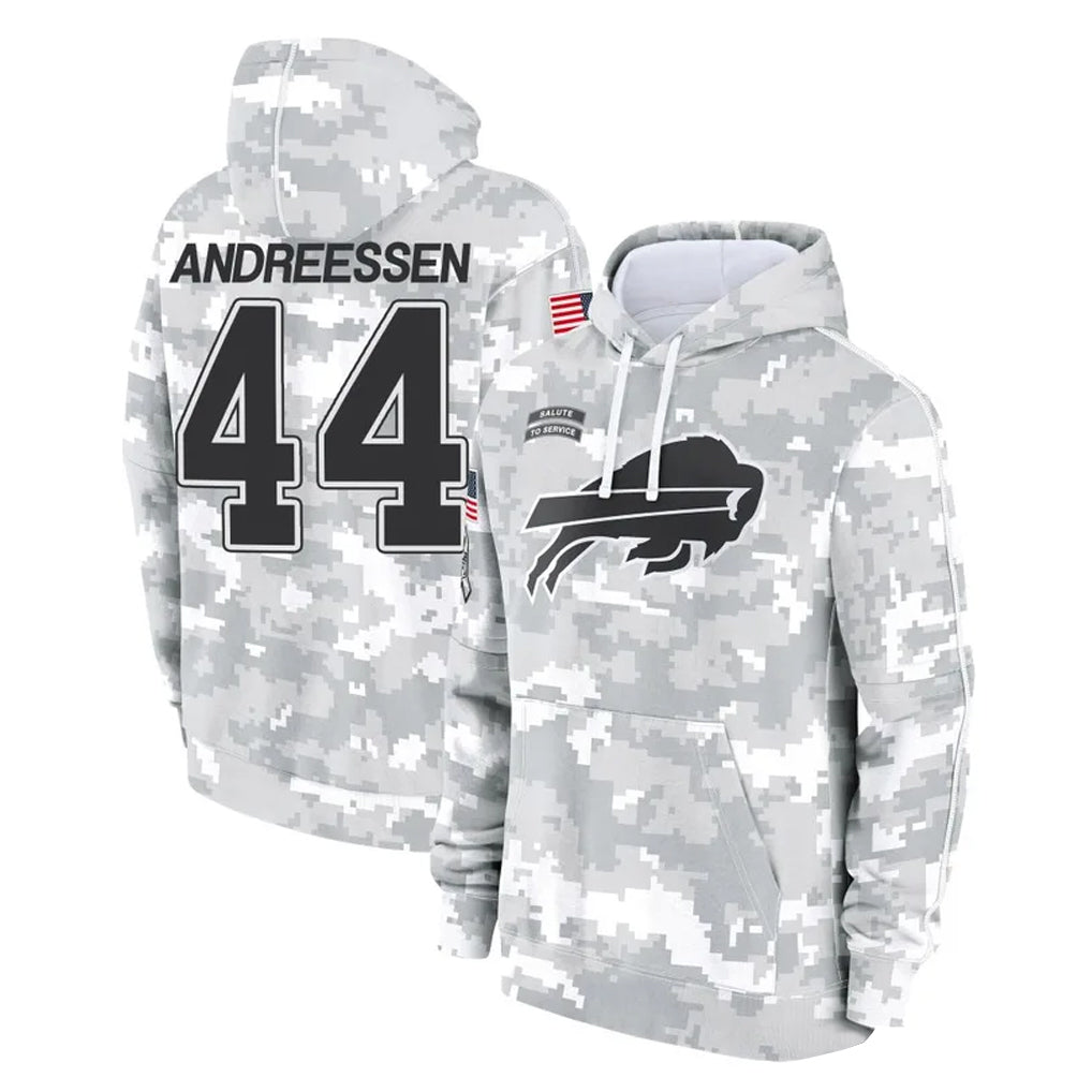 Jdoa B.Bills #44 Joe Andreessen Player Arctic Camo Salute to Service Hoodies Limited Stitched Jerseys