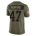 Jdoa B.Bills #47 Christian Benford Player Olive Salute to Service Vapor F.U.S.E. Limited Stitched Jerseys
