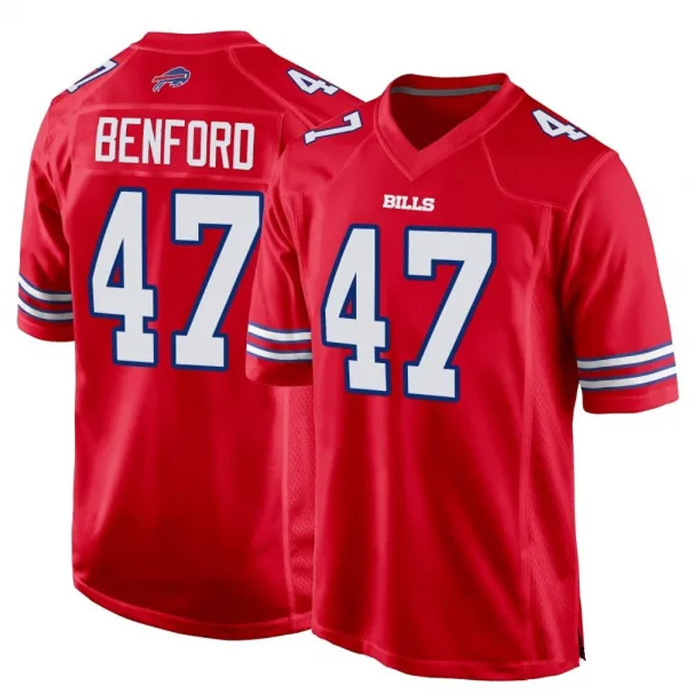 Jdoa B.Bills #47 Christian Benford Player Red Home Game Stitched Jerseys