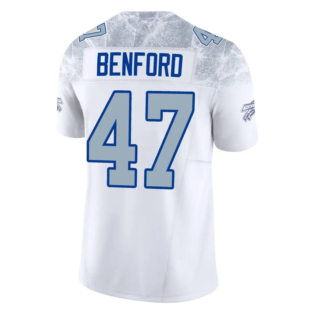 Jdoa B.Bills #47 Christian Benford Player White Rivalries Collection Limited Home Game Stitched Jerseys