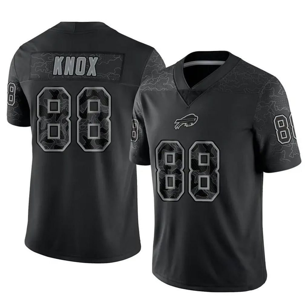 Jdoa B.Bills #88 Dawson Knox Player Black RFLCTV Limited Game Stitched Jerseys