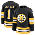 Jdoa B.Bruins #1 Jeremy Swayman Black Home Premium Stitched Jerseys
