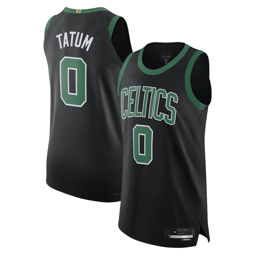 Jdoa B.Celtics #0 Jayson Tatum Black Authentic Player Jerseys - Statement Edition