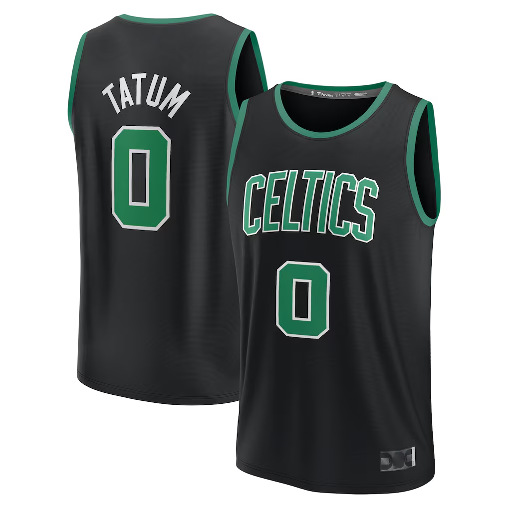 Xdoa B.Celtics #0 Jayson Tatum  Black Fast Break Replica Player Jerseys - Statement Edition