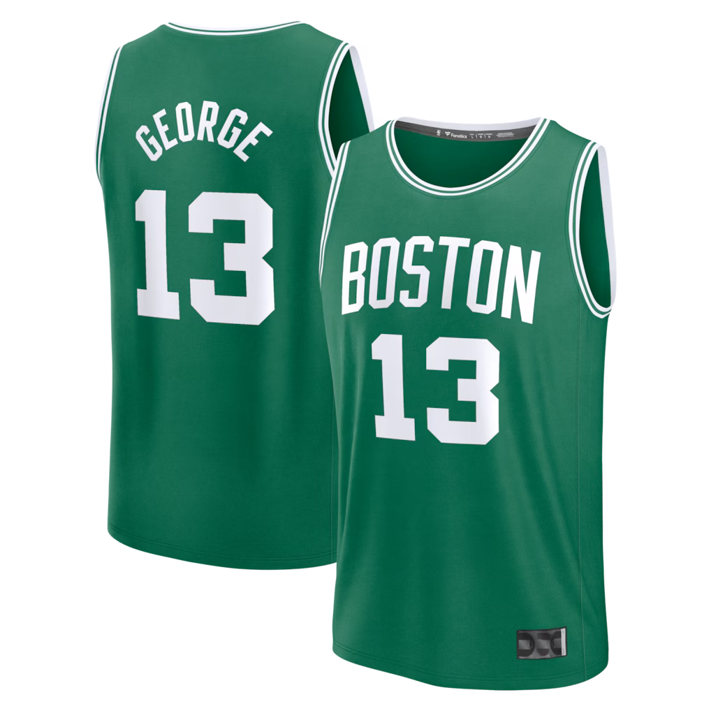 Xdoa B.Celtics #13 Paul George  Kelly Green Fast Break Replica Jerseys - Icon Edition