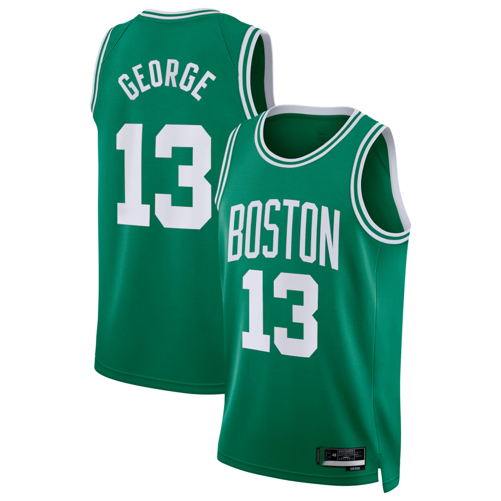 Xdoa B.Celtics #13 Paul George Kelly Green Swingman Jerseys - Icon Edition
