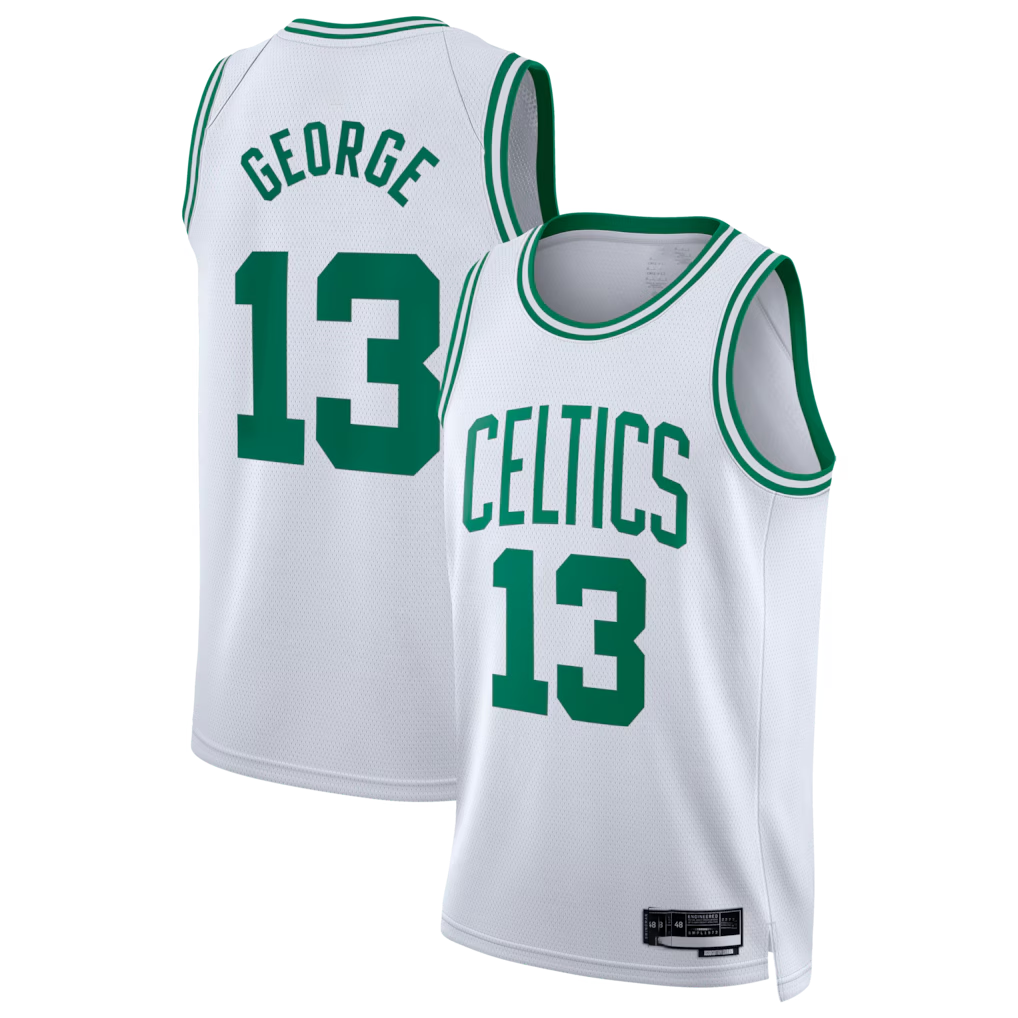 Xdoa B.Celtics #13 Paul George White Swingman Jerseys - Association Edition