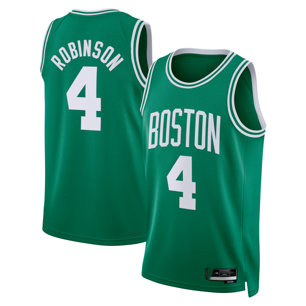 Xdoa B.Celtics #4 Mitchell Robinson Kelly Green Swingman Jerseys - Icon Edition