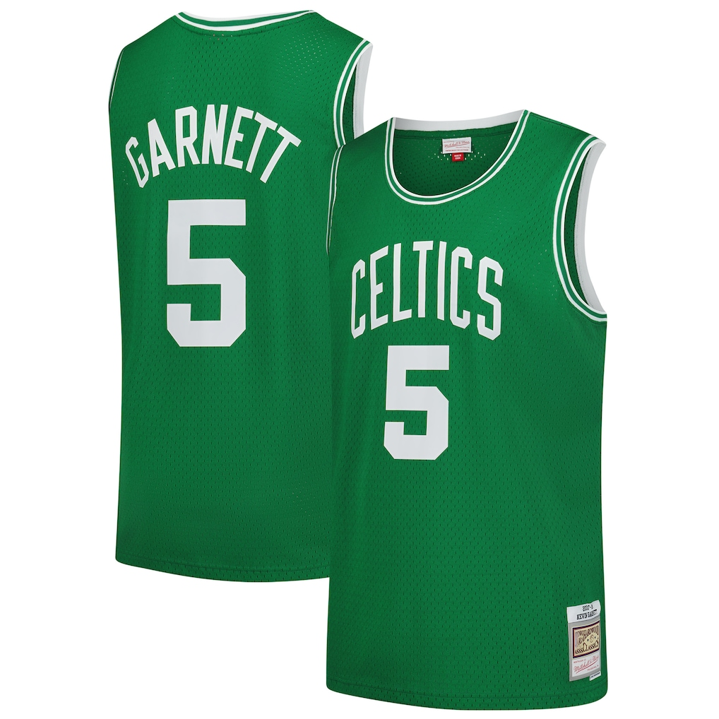 Jdoa B.Celtics #5 Kevin Garnett Mitchell & Ness Kelly Green 200708 Hardwood Classics Swingman Jerseys