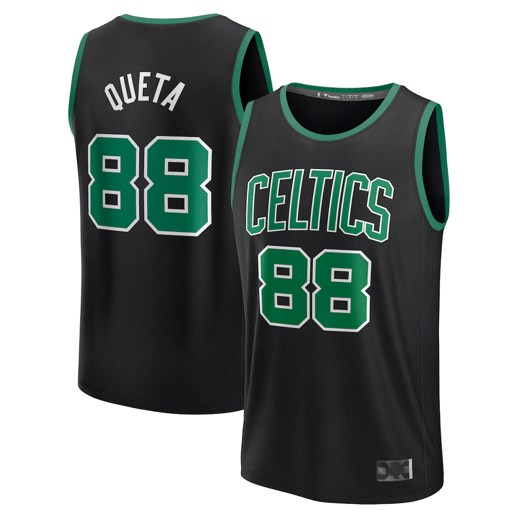 Jdoa B.Celtics #88 Neemias Queta Black Fast Break Replica Player Jerseys - Statement Edition