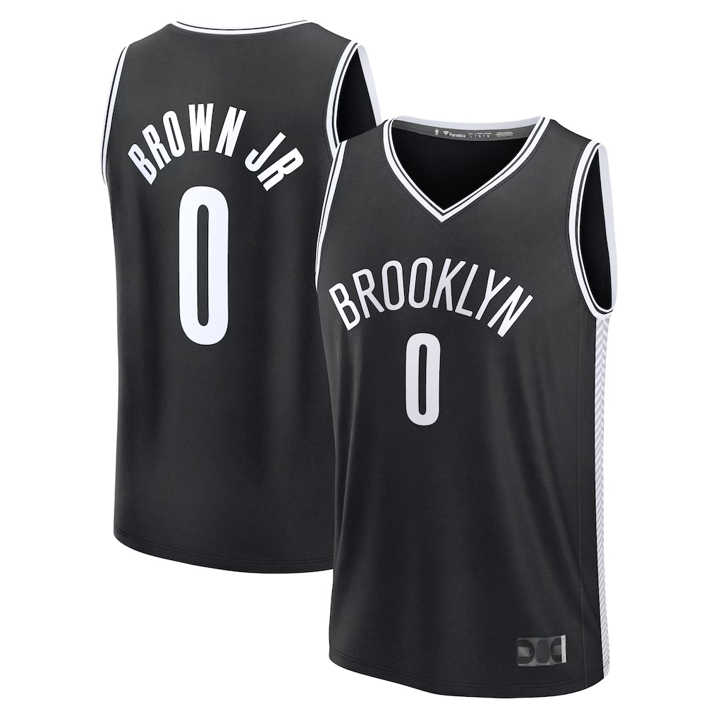Xdoa B.Nets #0 Mikel Brown Jr.  Black 2026 Draft First Round Pick Fast Break Jerseys - Icon Edition