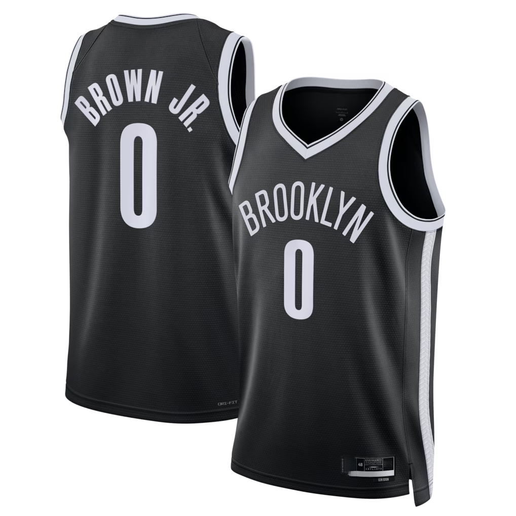 Jdoa B.Nets #0 Mikel Brown Jr. Black Swingman Jerseys - Icon Edition