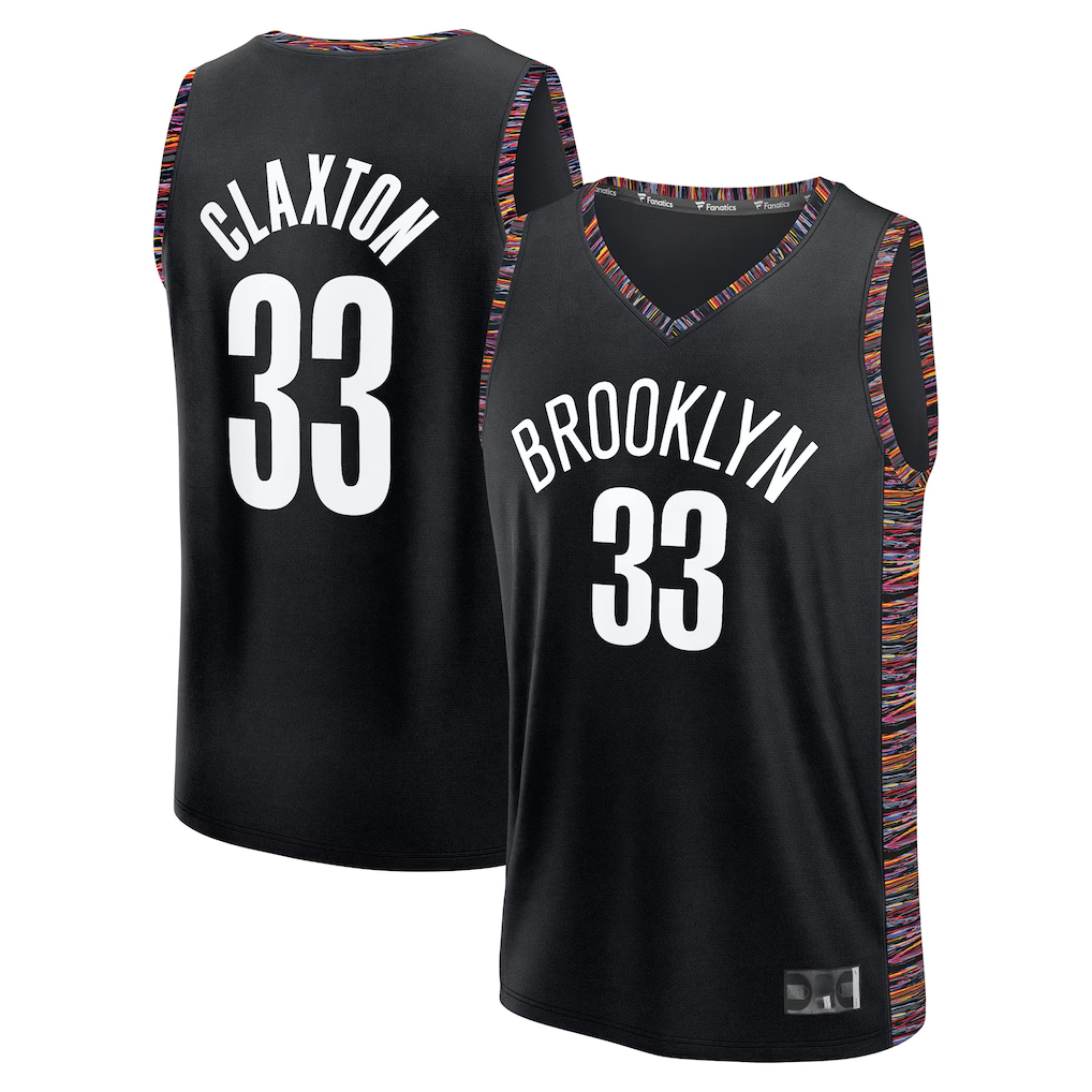 Jdoa B.Nets #33 Nic Claxton Black 202526 City Edition Fast Break Jerseys