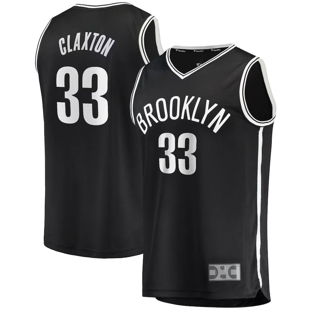 Xdoa B.Nets #33 Nicolas Claxton  Black Fast Break Player Jerseys - Icon Edition