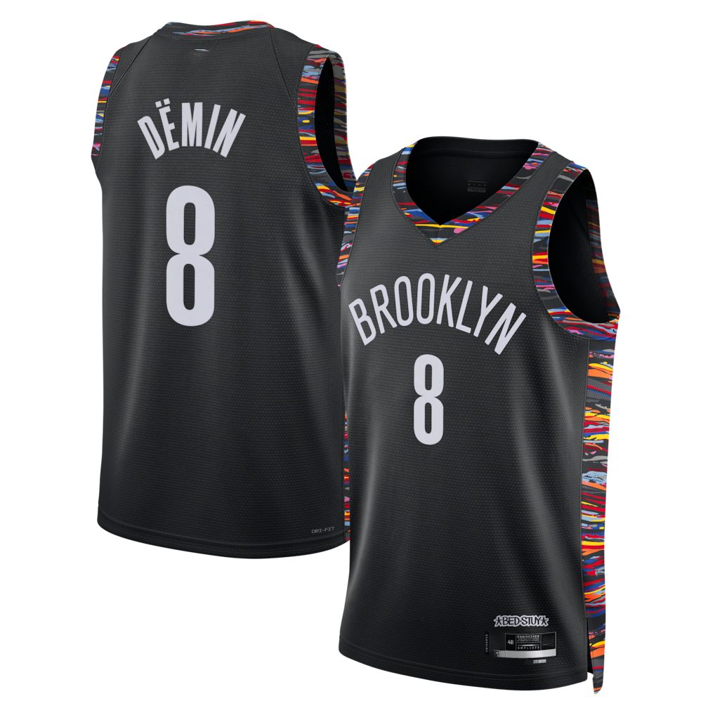 Jdoa B.Nets #8 Egor D?min Black 202526 Swingman Jerseys - City Edition