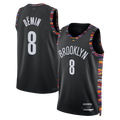 Jdoa B.Nets #8 Egor D?min Black 202526 Swingman Jerseys - City Edition