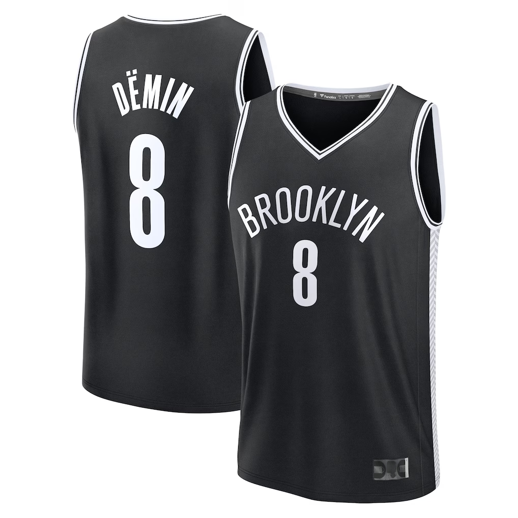 Jdoa B.Nets #8 Egor D?min Black Fast Break Replica Jerseys - Icon Edition