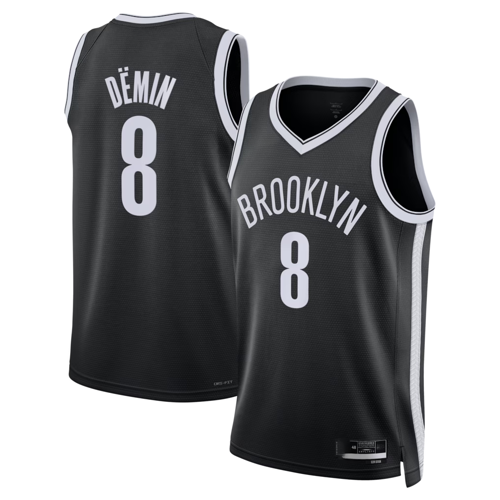 Xdoa B.Nets #8 Egor D?min Black Swingman Jerseys - Icon Edition